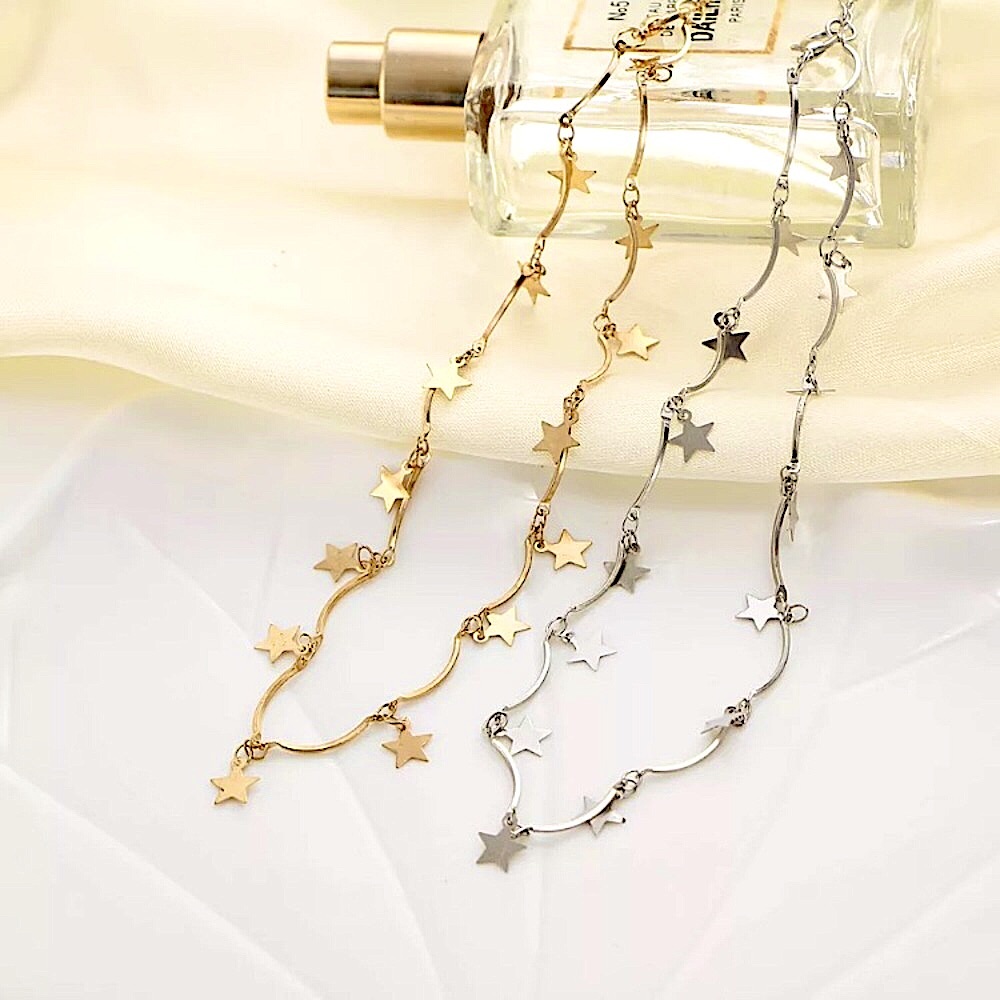 🔴5/$15🔴CLEARANCE Silver Star Dainty Choker NEW - Picture 6 of 11